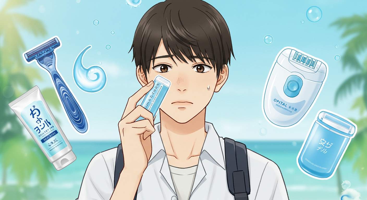 男子高校生すね毛処理、カミソリ週1回と除毛クリーム3日持続